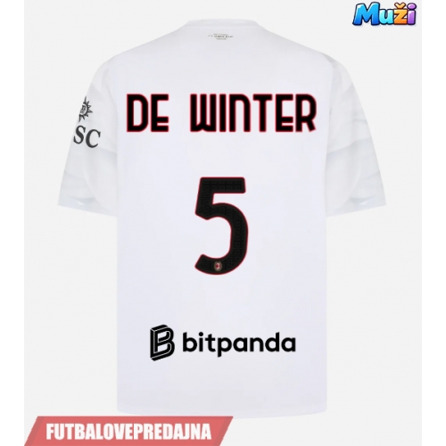 Lacne Muži Futbalové dres AC Milan Koni De Winter #5 2026-27 Krátky Rukáv - Preč